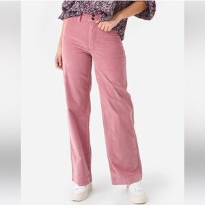 Faherty Stretch Cord Wide Leg Pant Mesa Rose Pink Organic Cotton Casual-31